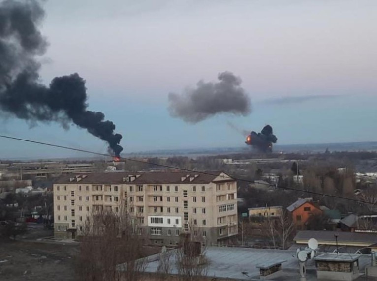 Rus Harekatından İlk Görüntüler! Ukrayna'ya Böyle Saldırdı!