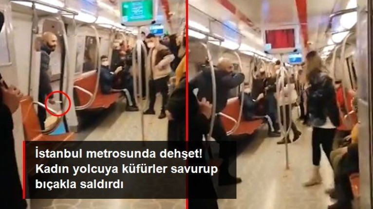 Metroda Kadına Bıçaklı Saldırı Kameraya Böyle Yansıdı!