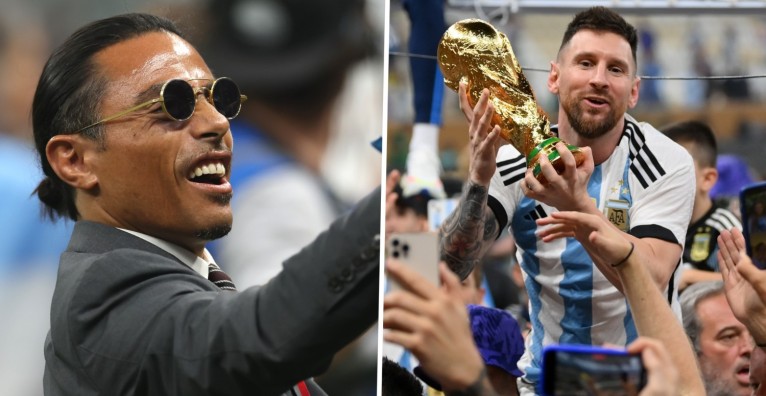 Nusret'in o hareketi Dünya Kupası finaline damga vurdu! Messi ile öyle bir şey yaptı ki, dünyanın diline düştü! Milyonlar paylaştı...